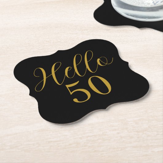 50. Geburtstag Schwarz Gold Geburtstag Untersetzer (angewinkelt)