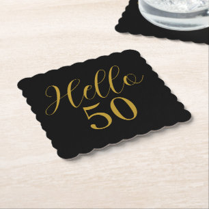 50. Geburtstag Schwarz Gold Geburtstag Untersetzer