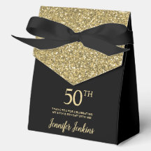50. Geburtstag Schwarz Gold Glitter Dankeschön