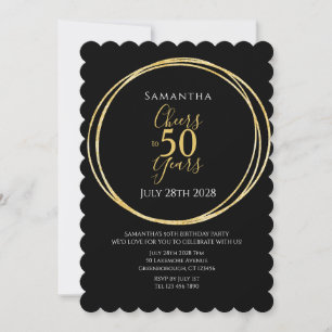 50. Geburtstag Schwarz Gold Prost auf 50 Jahre Par Einladung