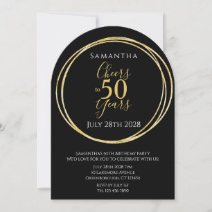50. Geburtstag Schwarz Gold Prost auf 50 Jahre Par Einladung