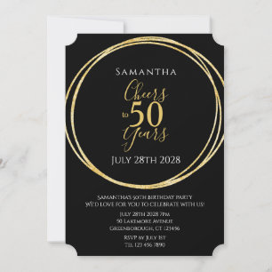 50. Geburtstag Schwarz Gold Prost auf 50 Jahre Par Einladung