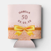 50. Geburtstag Schwarz Rosa Goldbogen Name Dosenkühler (Rückseite)