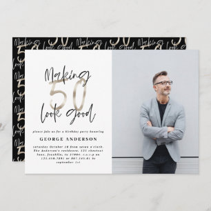 50. Geburtstag schwarz silber elegant modern