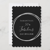50. Geburtstag Schwarz Silber Geburtstag Einladung (Rückseite)