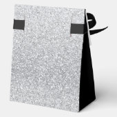50. Geburtstag Schwarz Silber Glitter Danke Geschenkschachtel (Rückseite)