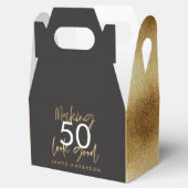 50. Geburtstag schwarz und gold schlicht elegante Geschenkschachtel (Geöffnet)