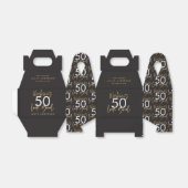 50. Geburtstag schwarz und gold schlicht elegante Geschenkschachtel (Ungefaltet)