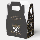 50. Geburtstag schwarz und gold schlicht elegante Geschenkschachtel (Geöffnet)