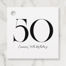 50. Geburtstag schwarz und weiß Geschenkanhänger