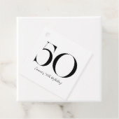 50. Geburtstag schwarz und weiß Geschenkanhänger (Beispiel)
