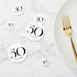 50. Geburtstag Schwarz-Weiß Confetti Konfetti