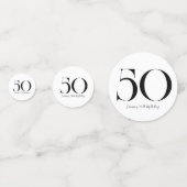 50. Geburtstag Schwarz-Weiß Confetti Konfetti (Vorderseiten)