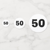 50. Geburtstag Schwarz-Weiß Confetti Konfetti (Vorderseiten)