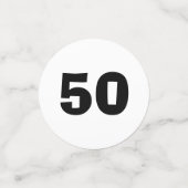 50. Geburtstag Schwarz-Weiß Confetti Konfetti (Klein Vorderseite)