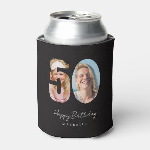 50. Geburtstag Schwarz Zwei Foto  Dosenkühler