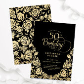 50. Geburtstag Schwarze Rose Einladung