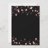 50. Geburtstag schwarze Rose goldene Sterne Einladung (Rückseite)