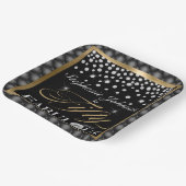 50. Geburtstag schwarzer Gold Chic Pappteller (Gewinkelt)