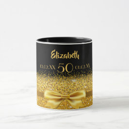 50. Geburtstag schwarzer Goldbug Tasse