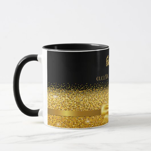 50. Geburtstag schwarzer Goldbug Tasse (Links)