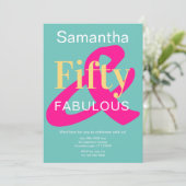 50. Geburtstag schwarzer goldener Rosa Einladung (Stehend Vorderseite)