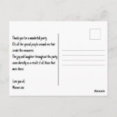 50. Geburtstag Schwarzes FotoCollage Vielen Dank Postkarte (Rückseite)