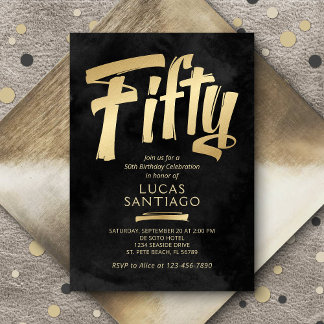 50. Geburtstag Schwarzes Gold Einladung