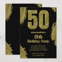 50. Geburtstag schwarzes Gold Glitzer Party