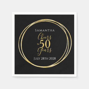 50. Geburtstag Schwarzes Gold jubelt bis 50 Jahre Serviette