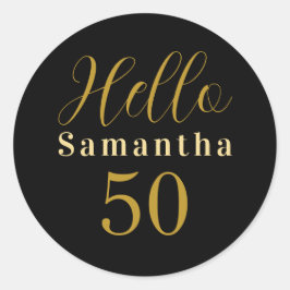 50. Geburtstag Schwarzes Gold Personalisiert Gebur Runder Aufkleber