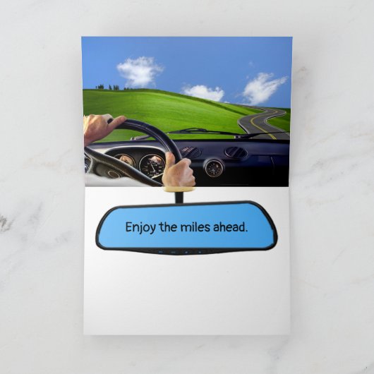 50. Geburtstag Schwarzes Odometer Karte (Innenseite)