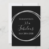 50. Geburtstag Schwarzes Silber Geburtstag Einladung (Rückseite)