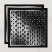 50. Geburtstag Schwarzes Silberwerk Einladung (Vorne/Hinten)
