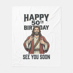 50. Geburtstag Sie sehen sich bald religiösen Humo Fleecedecke