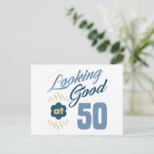 50. Geburtstag sieht gut aus Postkarte (Stehend Vorderseite)