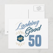 50. Geburtstag sieht gut aus Postkarte (Vorne/Hinten)