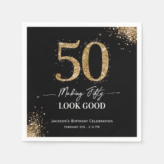 50. Geburtstag sieht gut aus Serviette (Vorderseite)