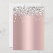 50. Geburtstag Silberer Glitzer Rosa Rose Gold Einladung (Rückseite)