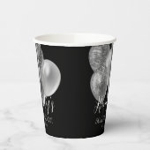 50. Geburtstag, Silver Glitzer Balloons, Name & Al Pappbecher (Links)