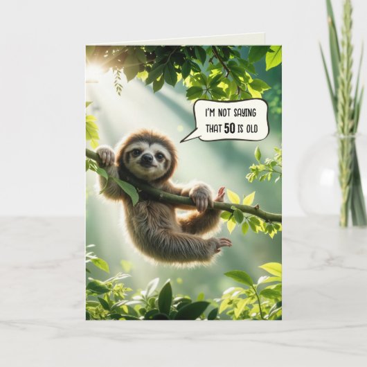 50. Geburtstag-Sloth-Spaß Karte (Vorderseite)