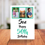 50. Geburtstag Son Green Modern Foto Collage Card Karte<br><div class="desc">Legen Sie ein Lächeln auf das Gesicht mit dieser personalisierten 3-Foto Collage 50. Geburtstagskarte für Ihren Sohn. - Klicken Sie einfach, um dieses Design 🔥 Meine Versprechen zu personalisieren - Dieses Design ist einzigartig und ist mit Ihnen im Hinterkopf 🙏 Danke, dass Sie mein kleines Unternehmen unterstützt haben - Wenn...</div>