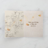 50. Geburtstag Sonnenblume Bouquet auf Brick Karte (Innenseite)