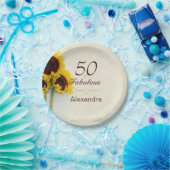 50. Geburtstag Sonnenblume Rustikales Party Pappteller (Party)