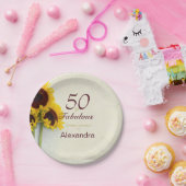 50. Geburtstag Sonnenblume Rustikales Party Pappteller (Party)