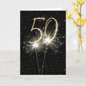 50. Geburtstag Sparkler Karte (Gelbe Blume)