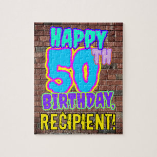 50. Geburtstag ~ Spaß, Urban Graffiti Inspiriert L Puzzle