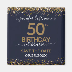 50. Geburtstag Speichern Sie das Datum-Magnet Magnet