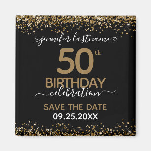 50. Geburtstag Speichern Sie das Datum-Magnet Magnet