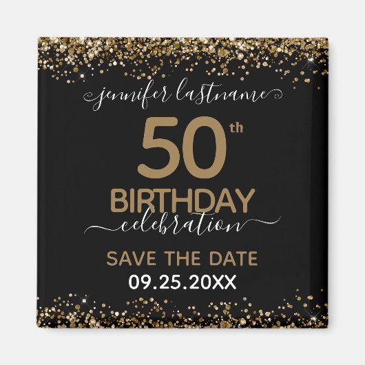50. Geburtstag Speichern Sie das Datum-Magnet Magnet (Vorne)